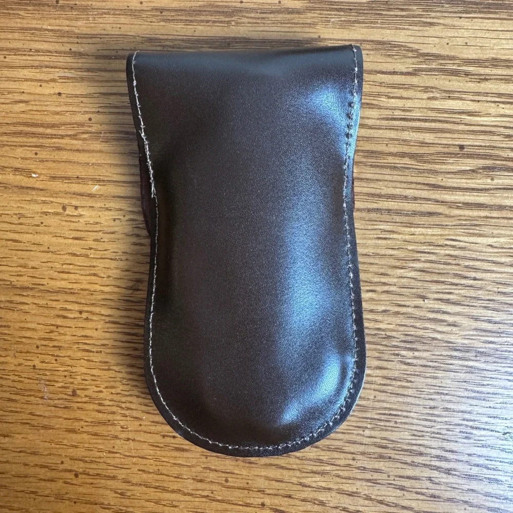 Old National‎ Bank 125th Anniversary Centralia IL Leather Pouch Grooming Tools